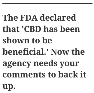 FDA Declares CBD "beneficial," Wants Your Input ASAP!