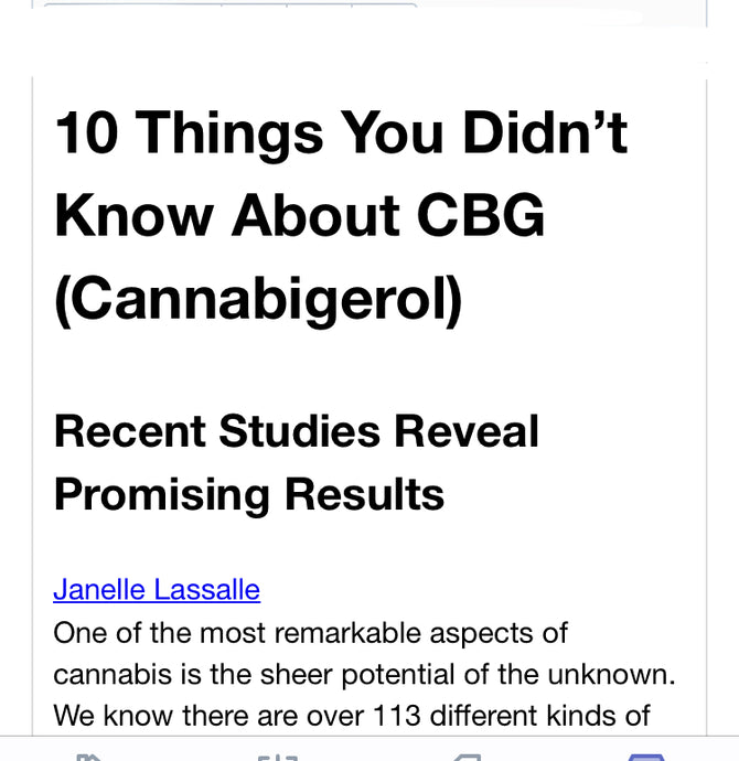 Understanding Cannabinoids, Introducing CBG