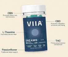 Load image into Gallery viewer, VIIA Gummies Dreams Sleep Gummies - 10mg THC (no D8) EDIBLE VIIA [product_tag]
